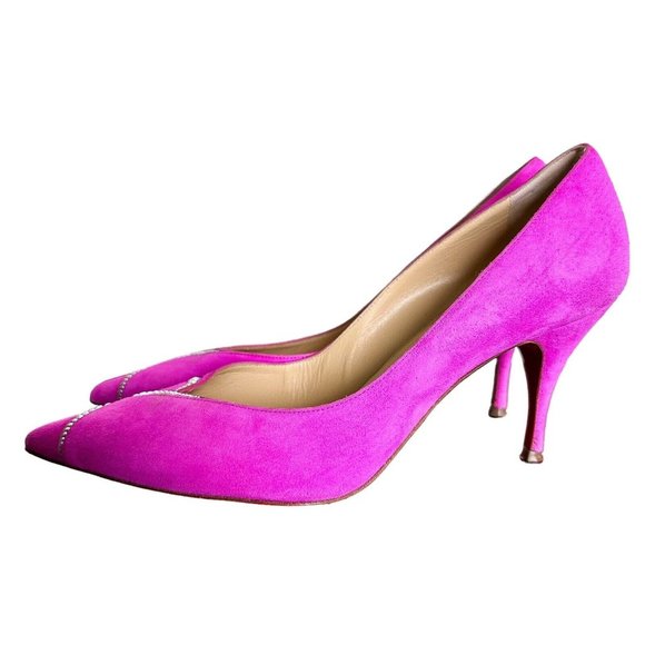Christian Louboutin Fuchsia Heels with Sparkling Accents - Picture 12 of 16